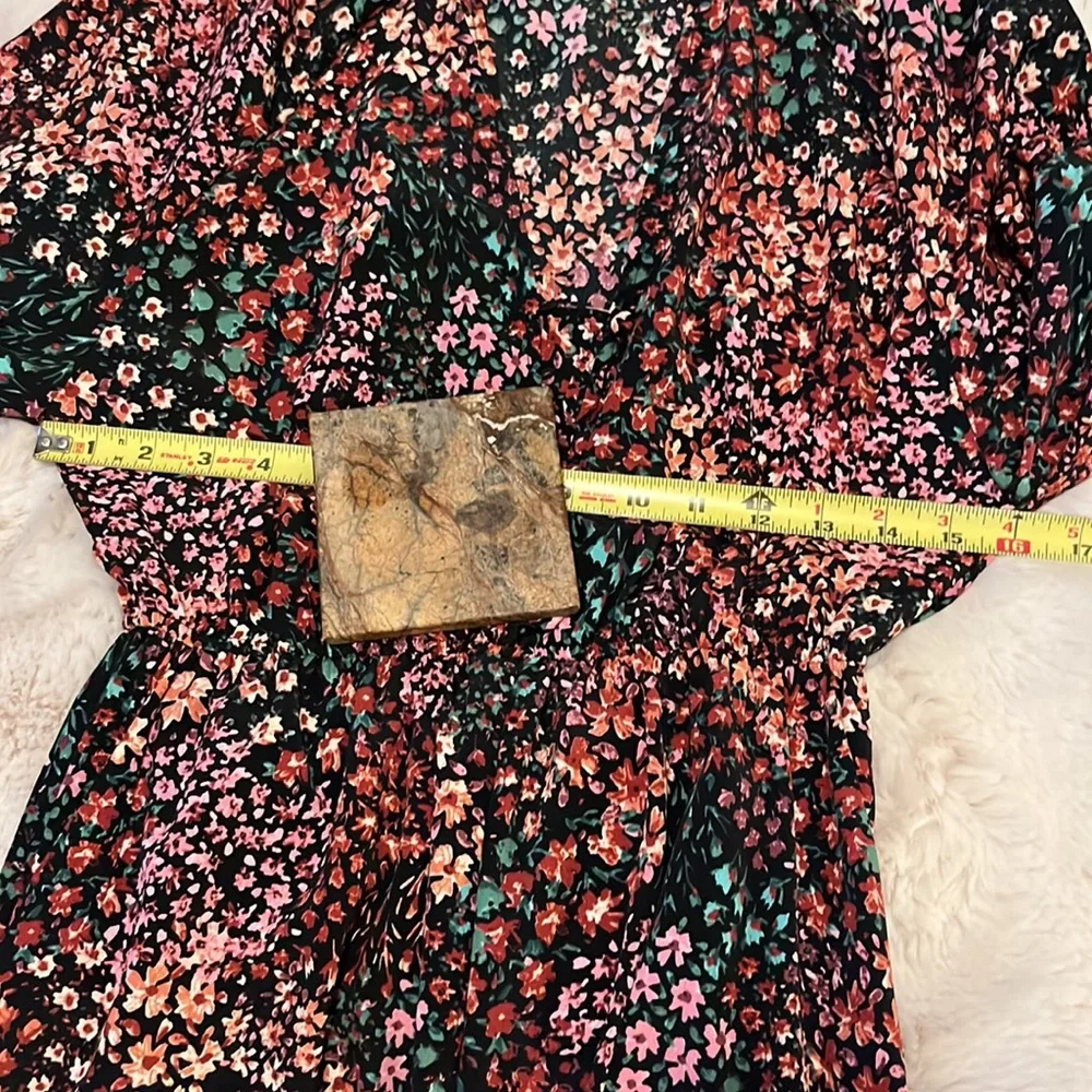 Zara Woman’s Balloon Sleeve V Neck Flowy Full Length Floral Print Jumpsuit XS